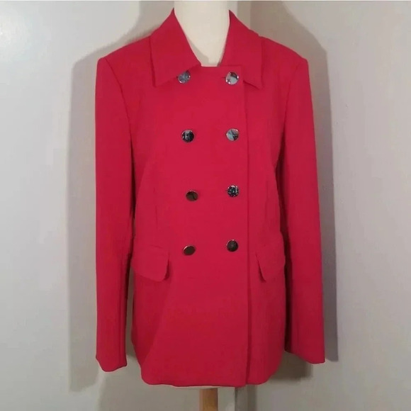 {Carmen Marc Valvo} Red Blazer Jacket - Picture 1 of 11